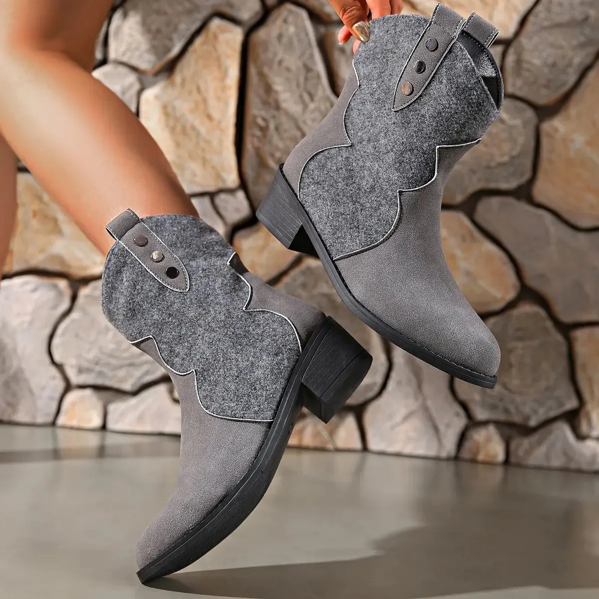 'Kora' Suede Block Heel Boots
