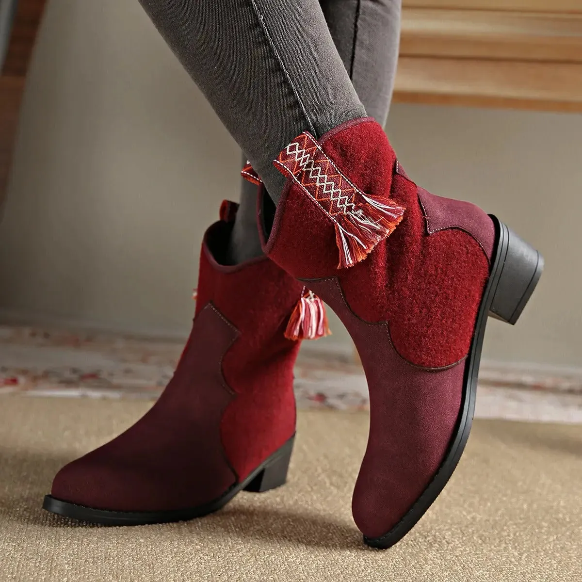 'Kora' Suede Block Heel Boots