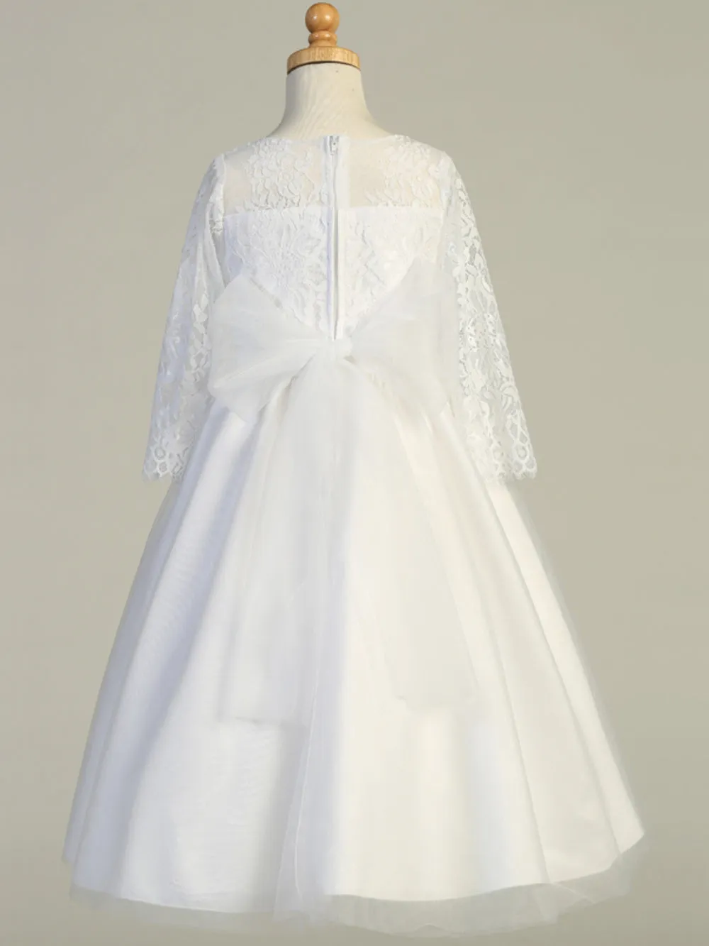 Lace First Communion Dress with Three-Quarter Sleeves - SP172
