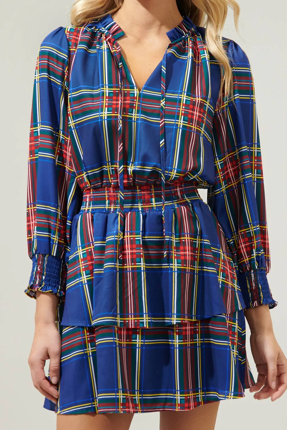 Lakeview Plaid Clifton Double Ruffle Dress