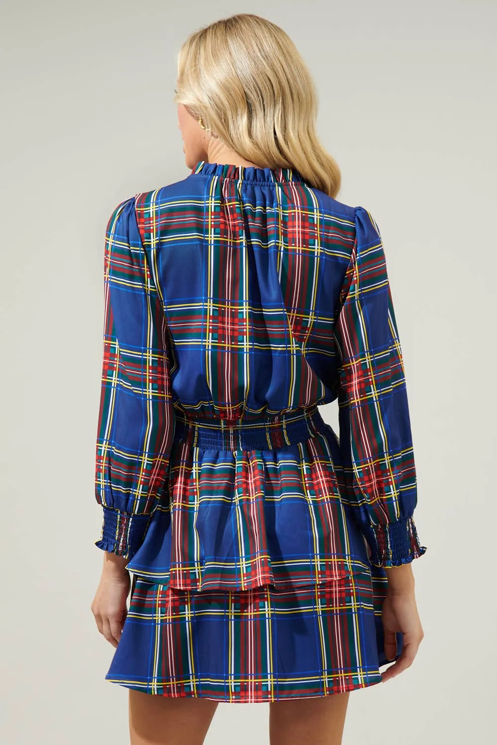 Lakeview Plaid Clifton Double Ruffle Dress