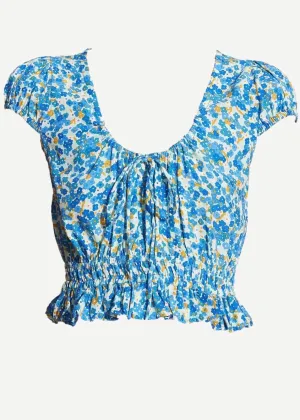 Las Olas Top (Lou Floral Print Blue)