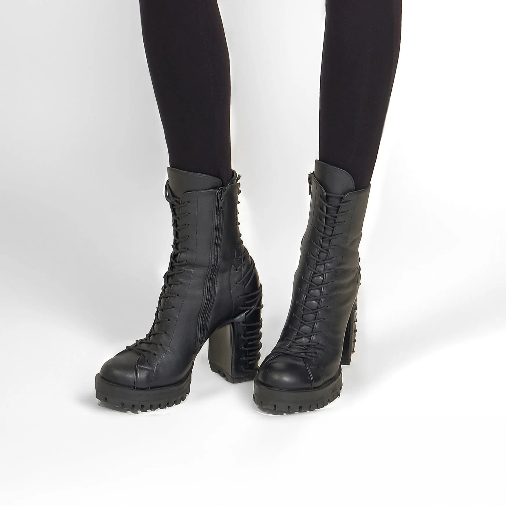 Leather Ankle Booties with Heels