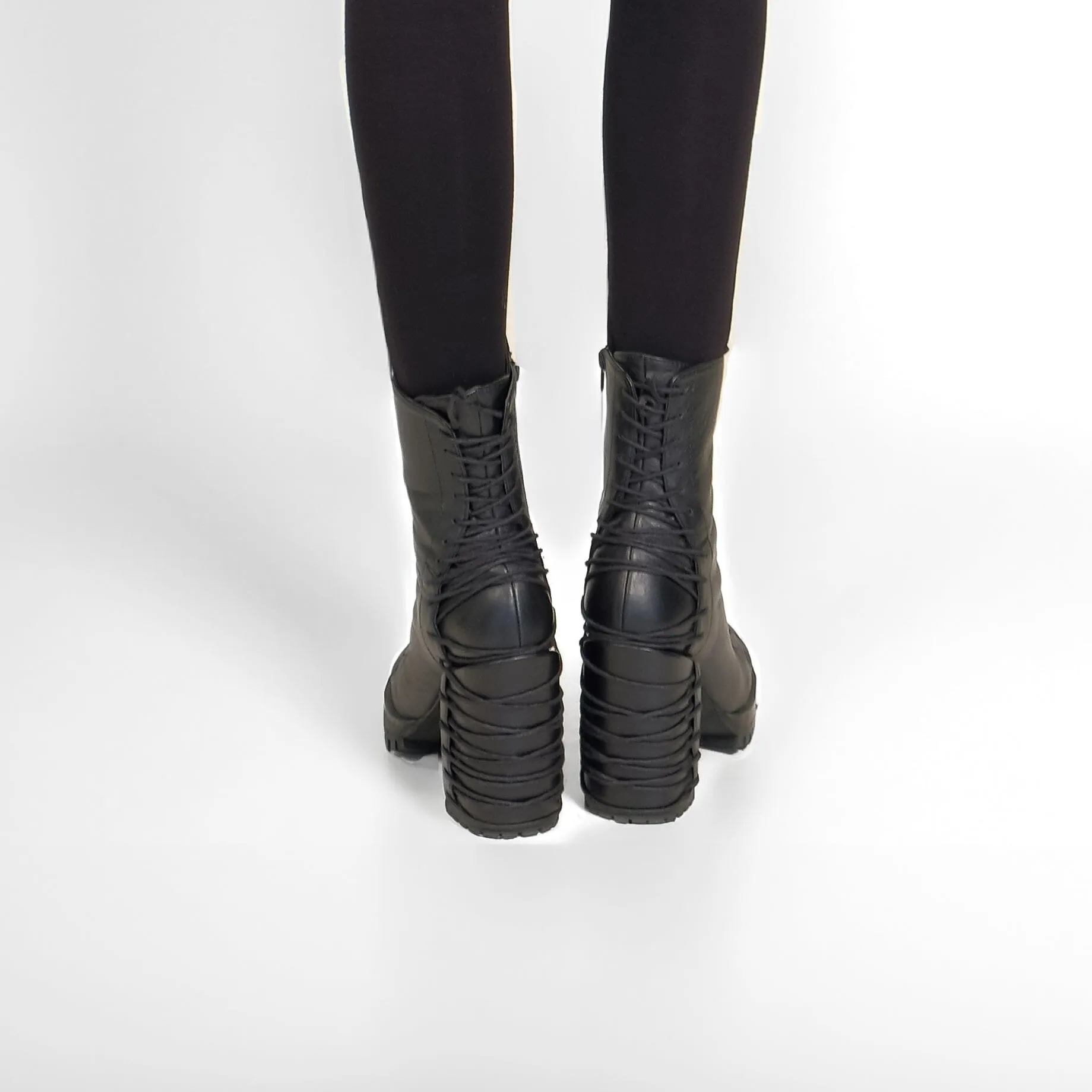 Leather Ankle Booties with Heels