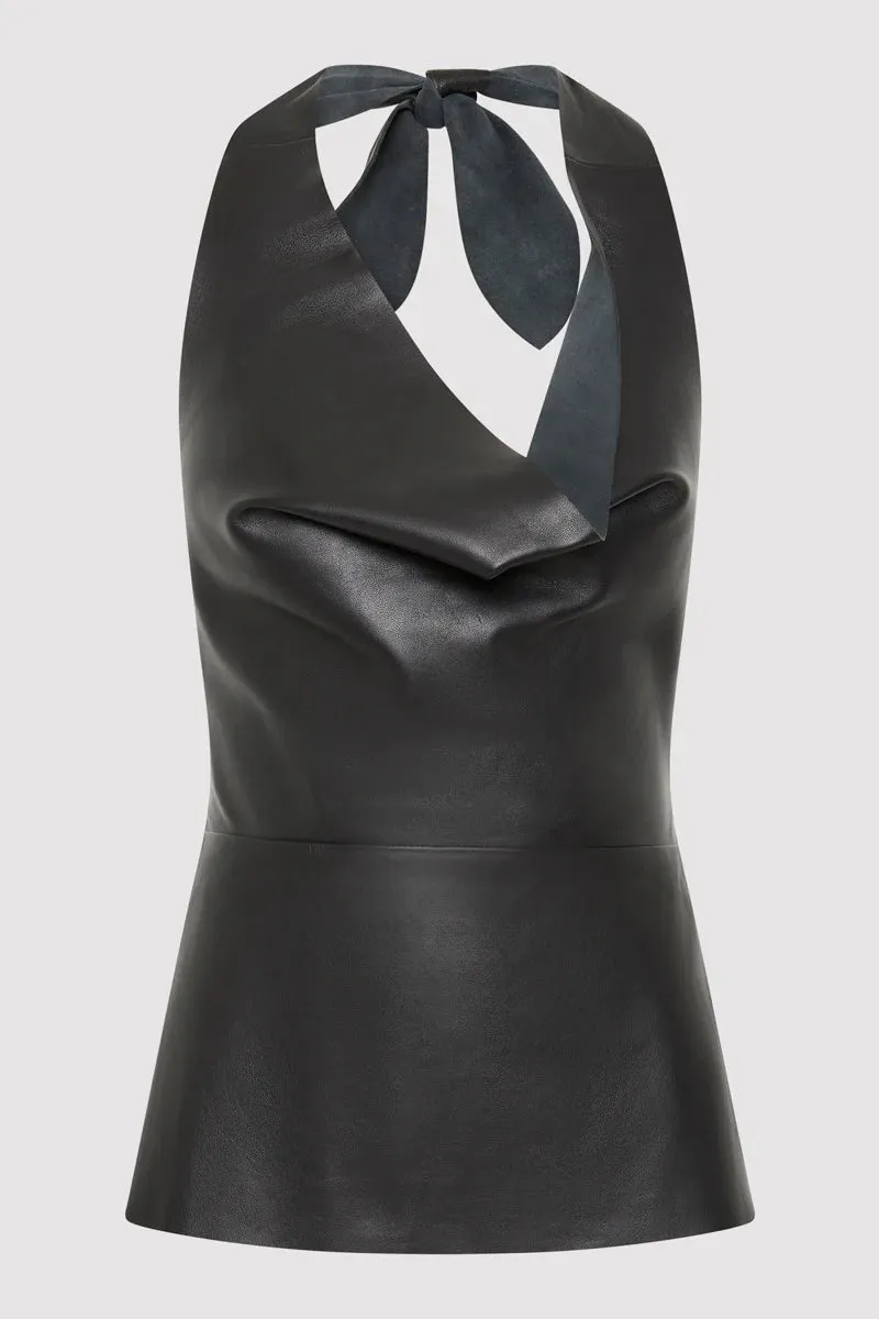 Leather Tie Top