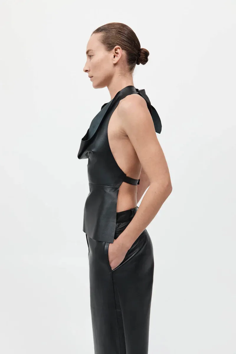 Leather Tie Top