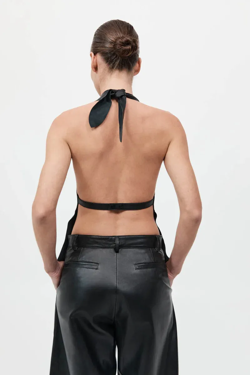 Leather Tie Top