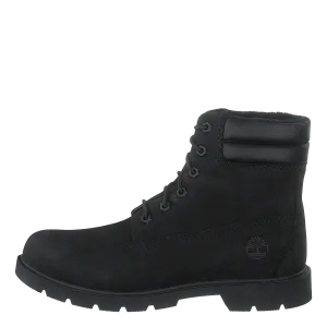 Linden Woods 6in Faux Fur Line Jet Black