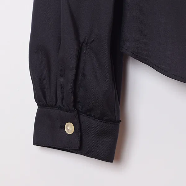 Logo Embroidery Ribbon Tie Blouse