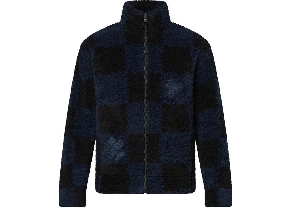 Louis Vuitton Men's S LV x Nigo Jacquared Damier Fleece Blouson Zip Jacket 1110lv1