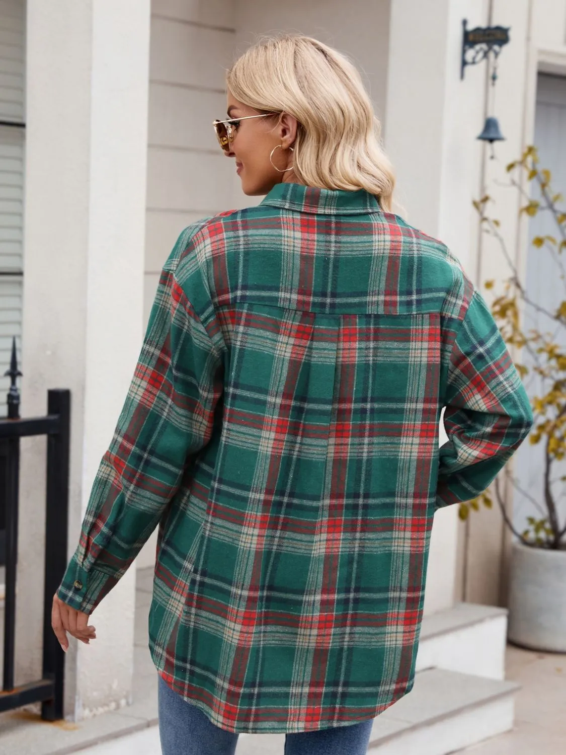 Mandy Plaid Button Up Long Sleeve Shirt S-2XL