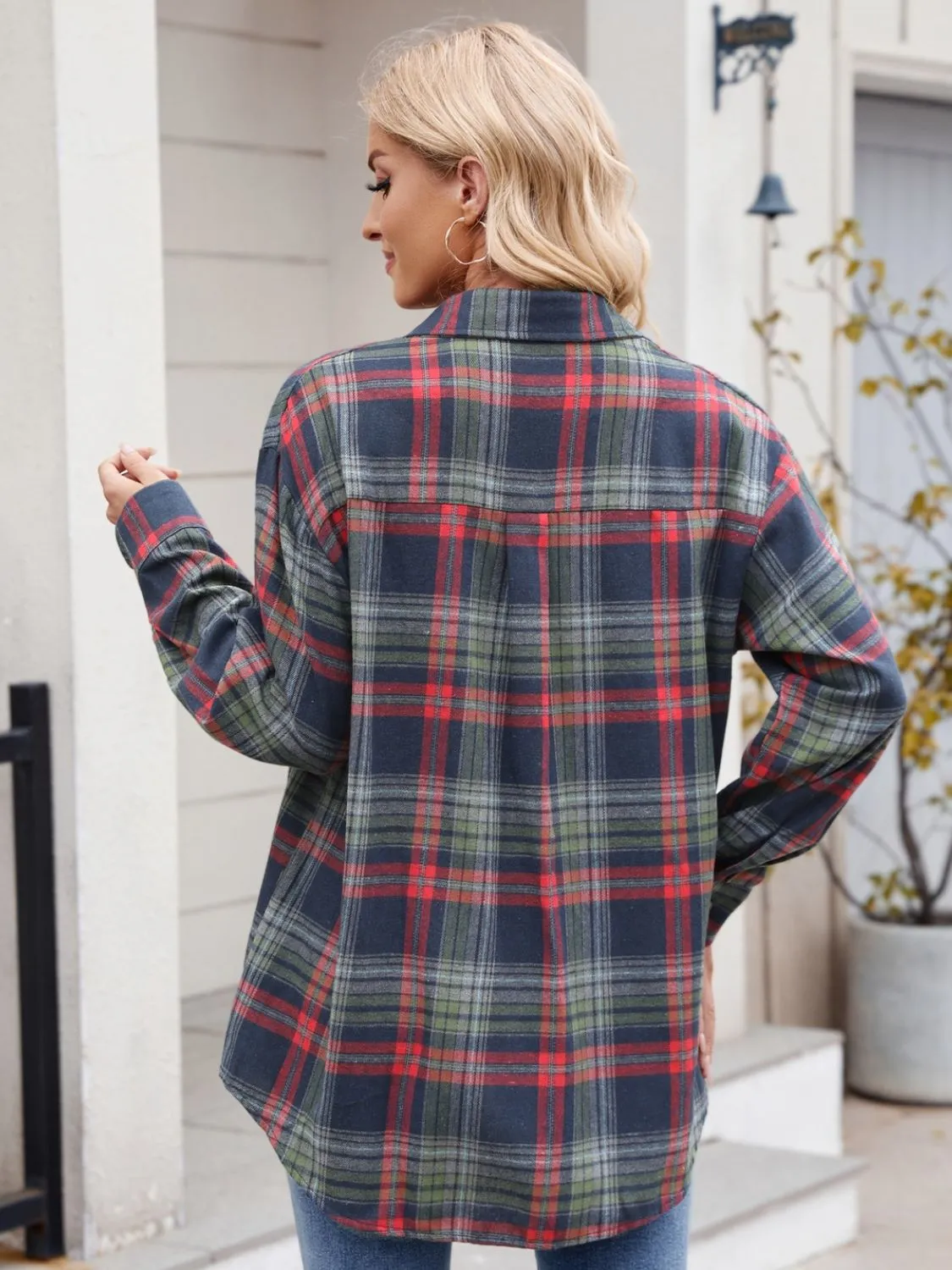 Mandy Plaid Button Up Long Sleeve Shirt S-2XL