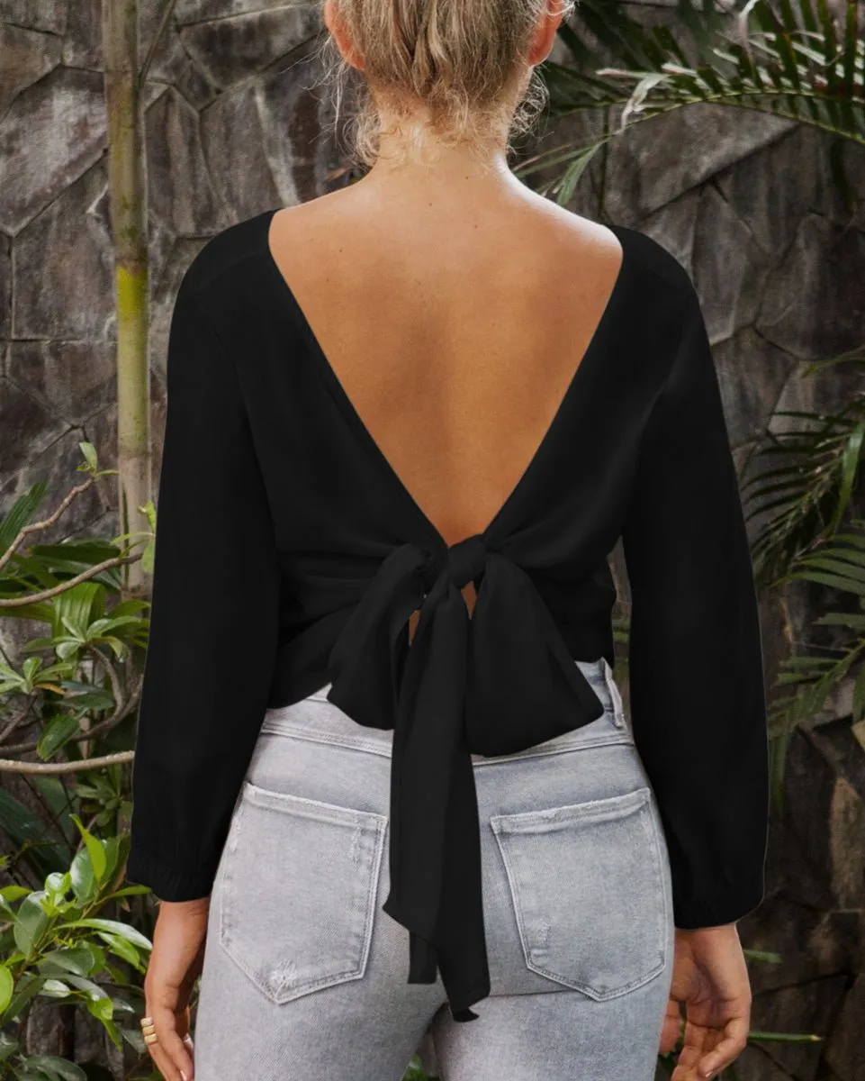 Margot Ballet Wrap Top- Black