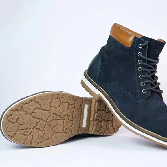 Men Blue Suede Boots