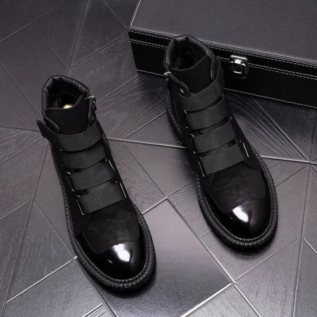 Men luxury fashion warm fur snow boots