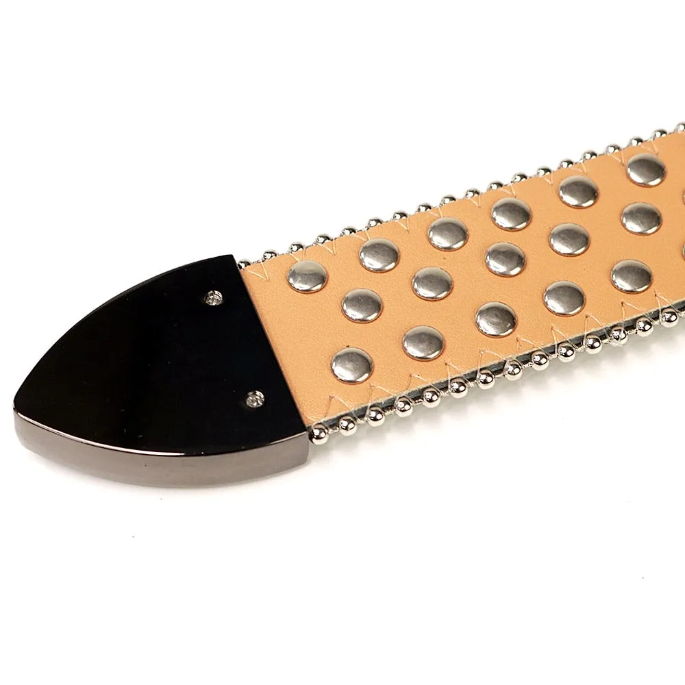 Mens Rhinestones Alligator Leather Belt All Black