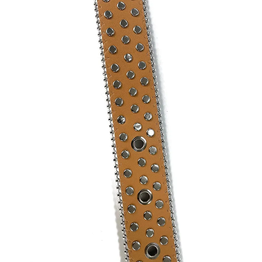 Mens Rhinestones Alligator Leather Belt Red