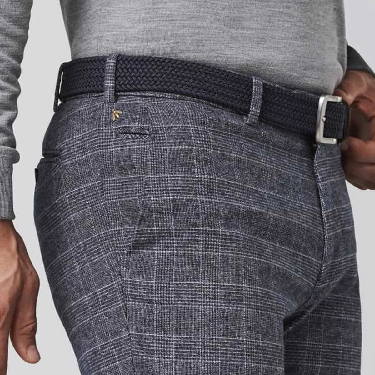 MEYER Woven Belt - Super Stretch - Navy