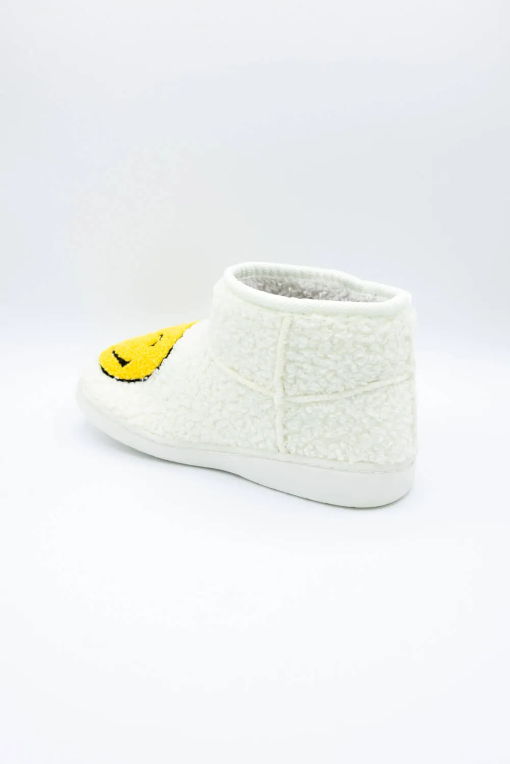 MIA Chill Smiley Face Slipper Booties for Women in White/Yellow | GS1412404-YELLOW