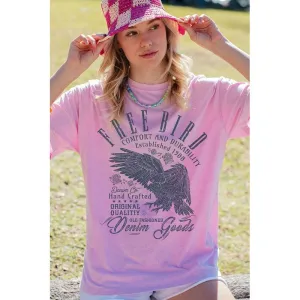 Mineral Washed Free Bird Graphic Tee
