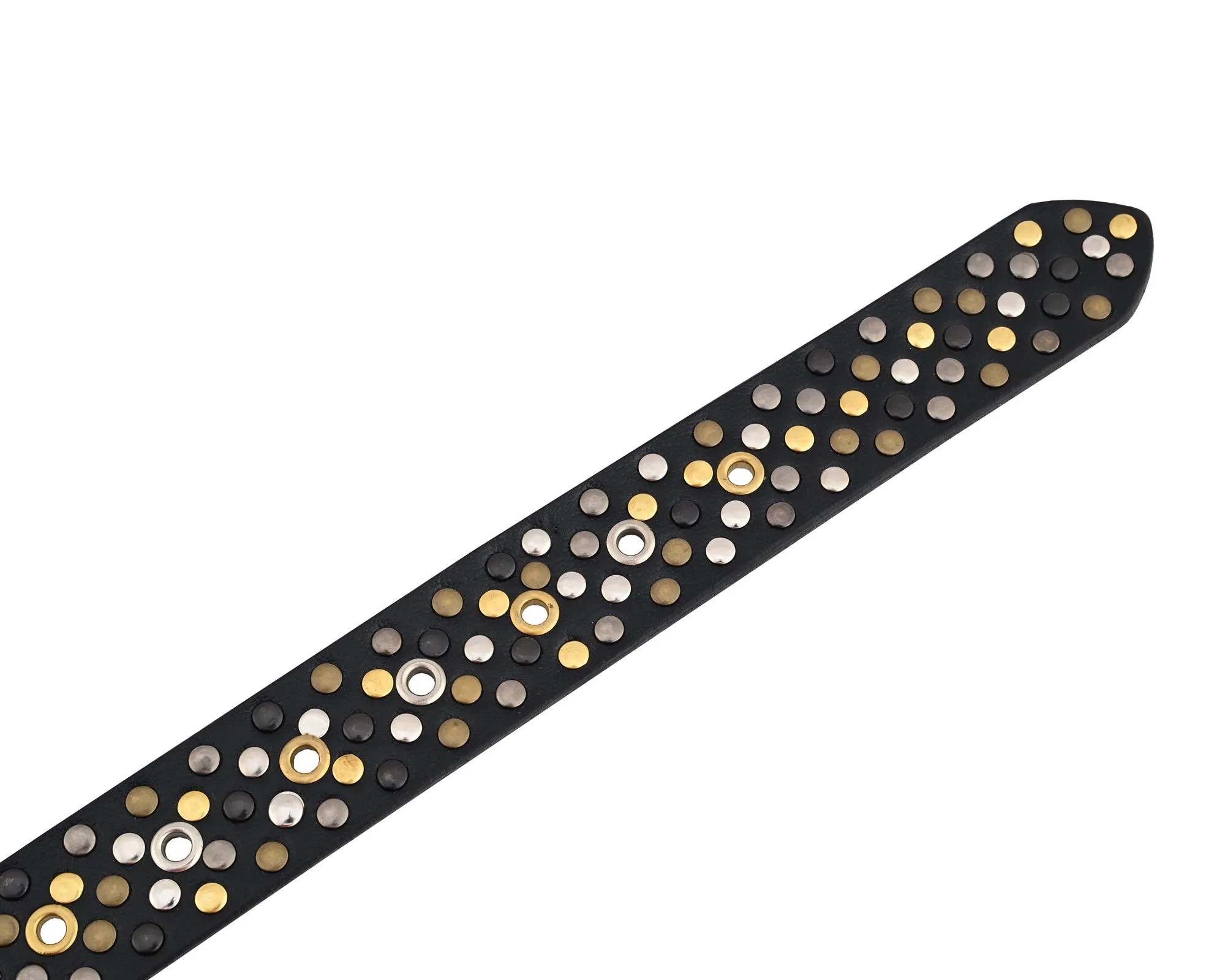 Multi Rivets Studded Genuine Leather Embellished Belt Punk Rock