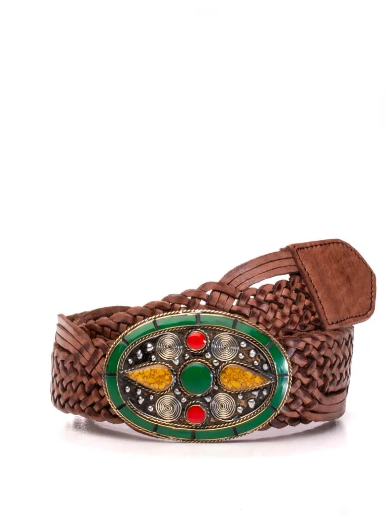 Mumbai Buckle Woven Leather Belt