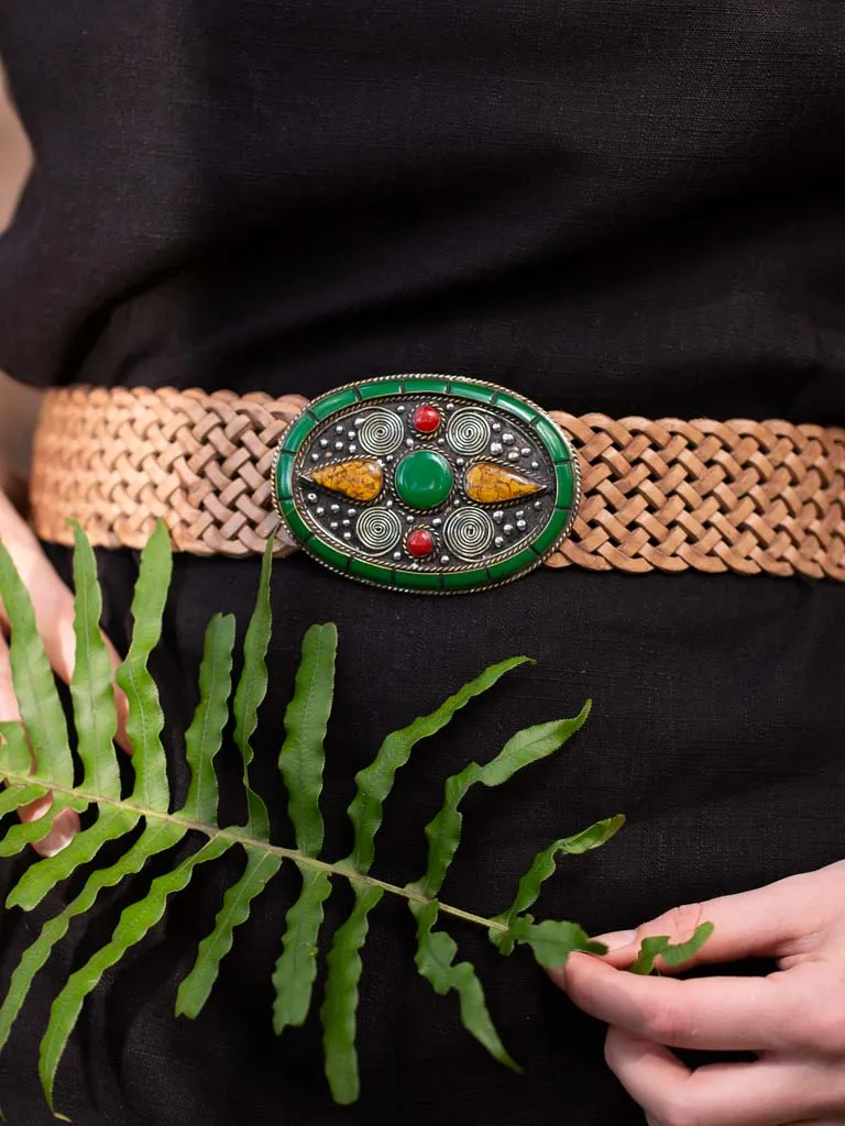 Mumbai Buckle Woven Leather Belt