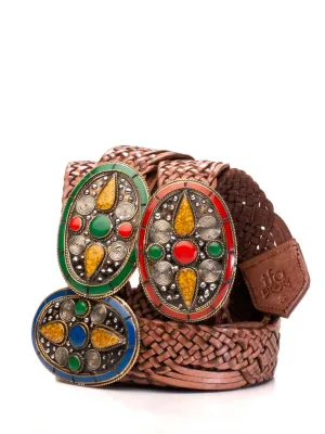 Mumbai Buckle Woven Leather Belt