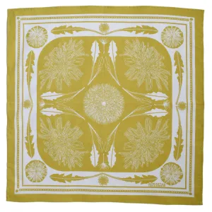 Mustard Yellow Dandelion Bandana | Hand Screen-printed Scarf