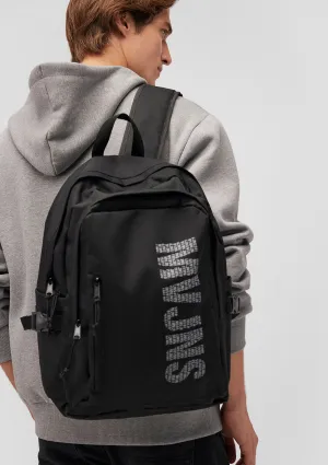 MVJNS Printed Black Backpack