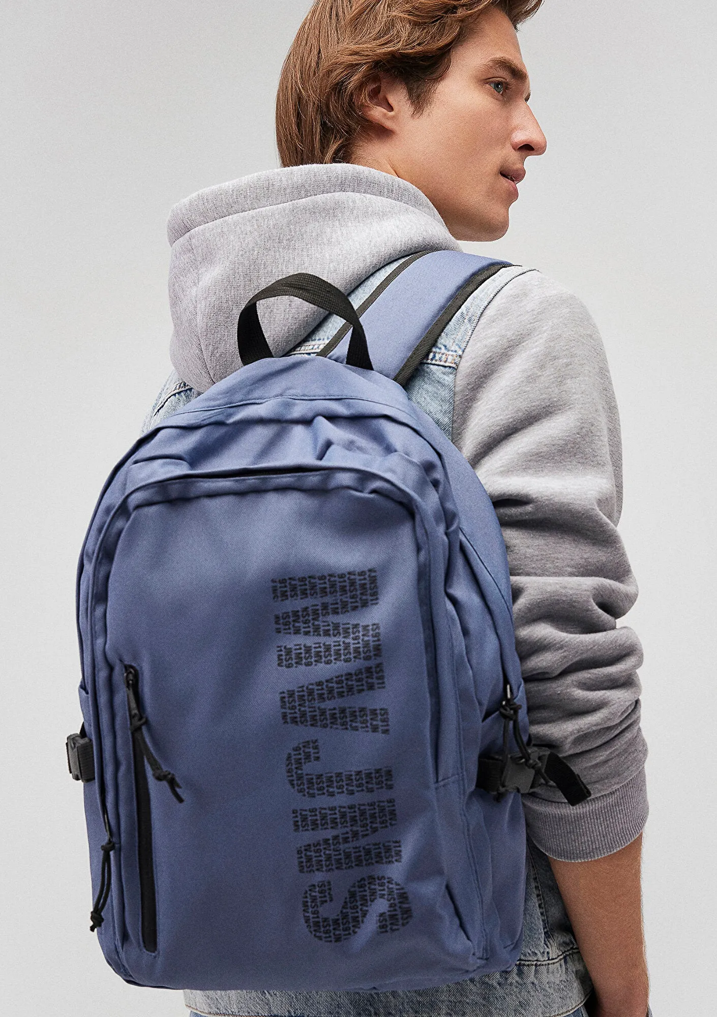 MVJNS Printed Blue Backpack