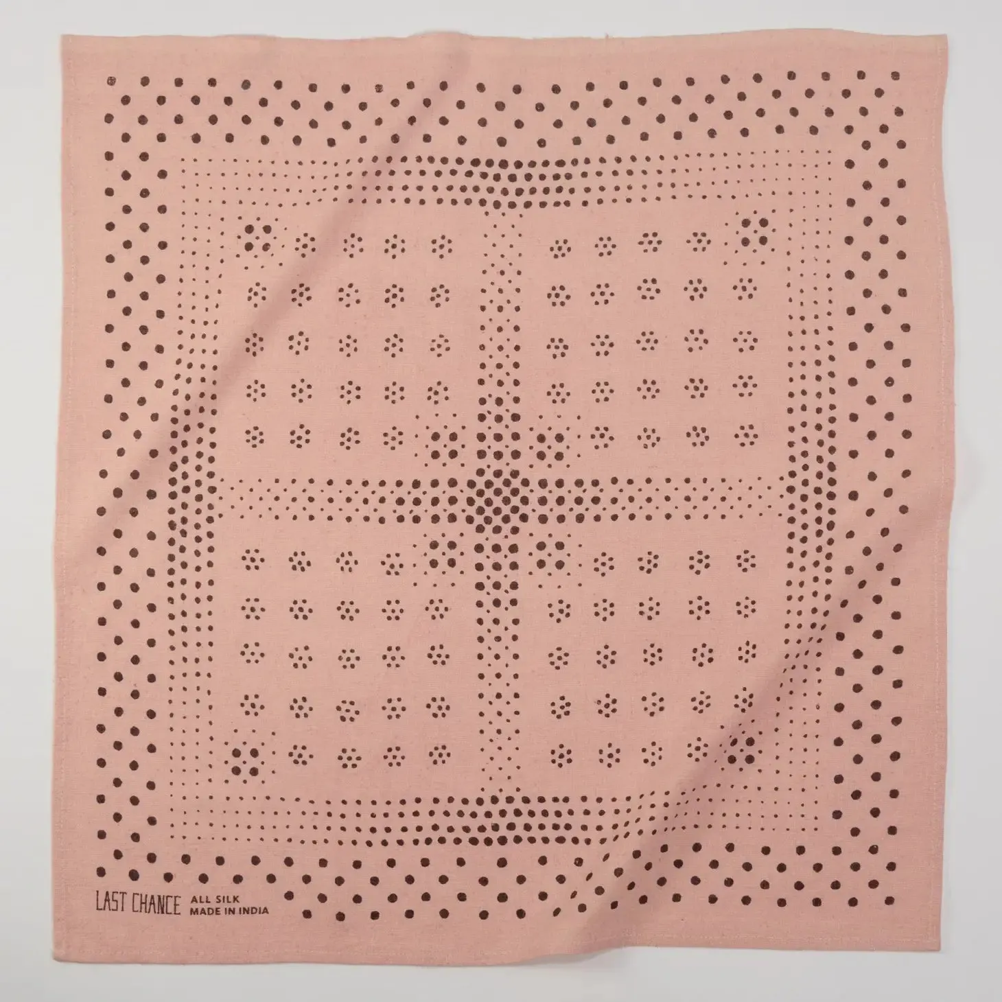 Natural Dye Silk Bandana in Ash Pink