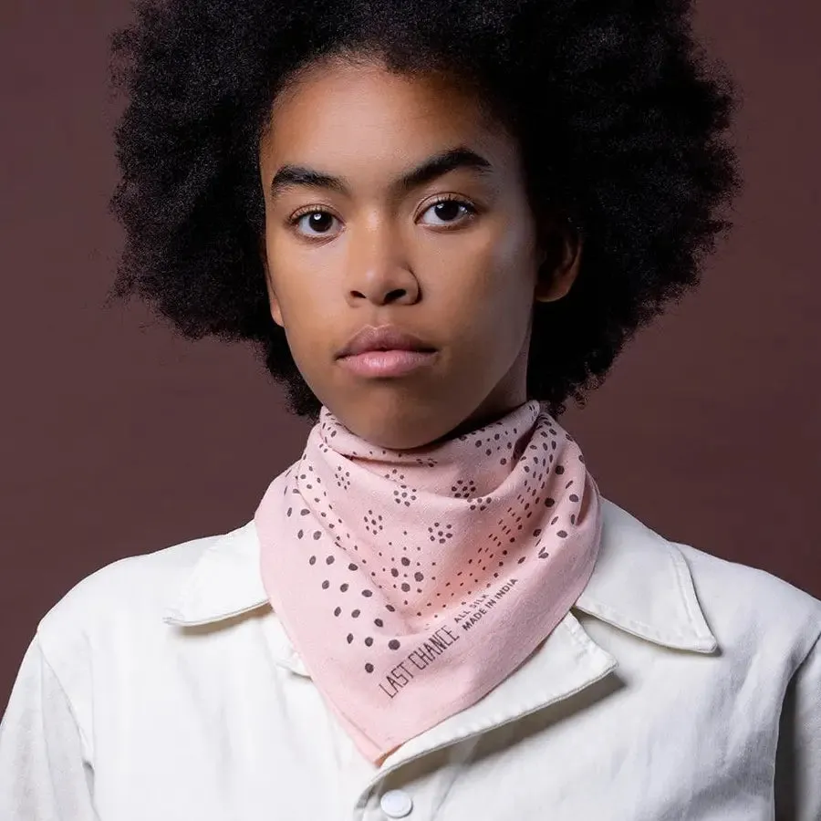 Natural Dye Silk Bandana in Ash Pink