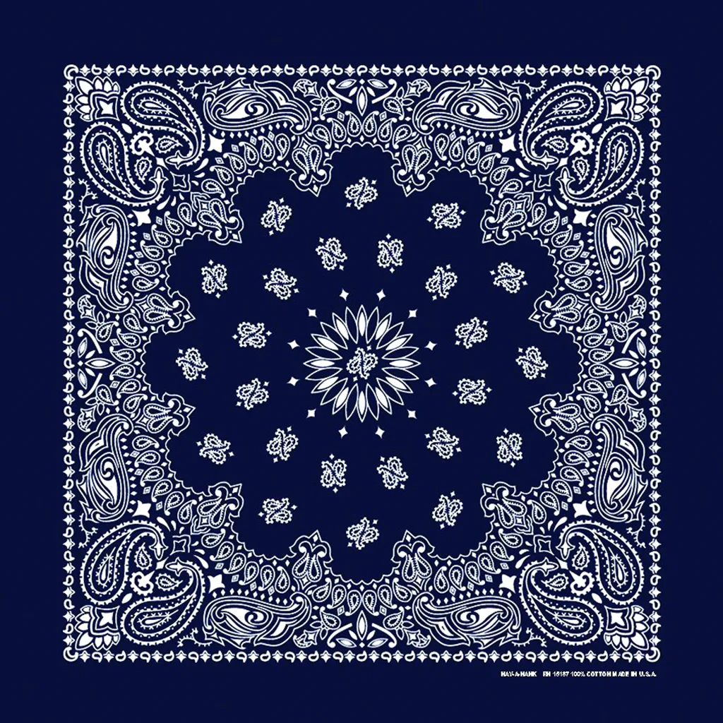 Navy Paisley Bandana