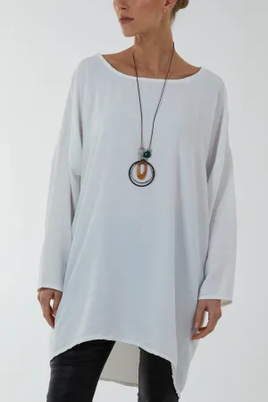 Necklace Longline Dip Hem Tunic