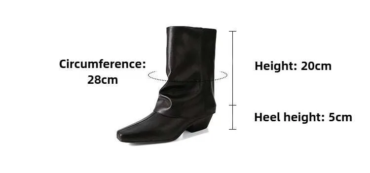 NEW & INSTOCK - Korean Style Leather Boots in Black and Silver