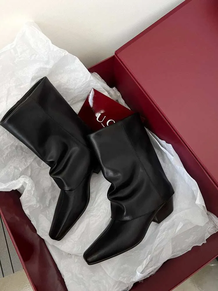 NEW & INSTOCK - Korean Style Leather Boots in Black and Silver