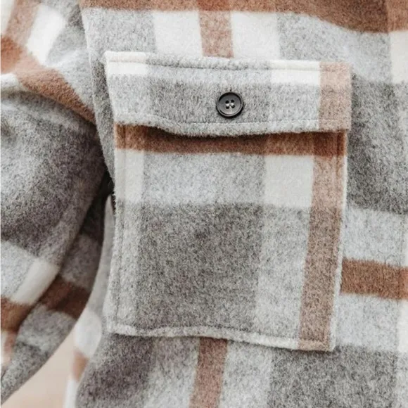 New Thick woolen plaid Shacket coat gorgeous