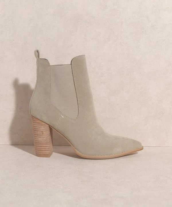 Oasis Society Esmee - Tan Chelsea Boot Block 3.5" High Heel