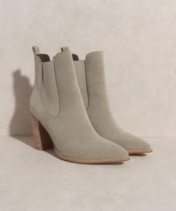 Oasis Society Esmee - Tan Chelsea Boot Block 3.5" High Heel