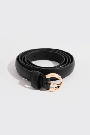 Oblong Buckle Slim Belt