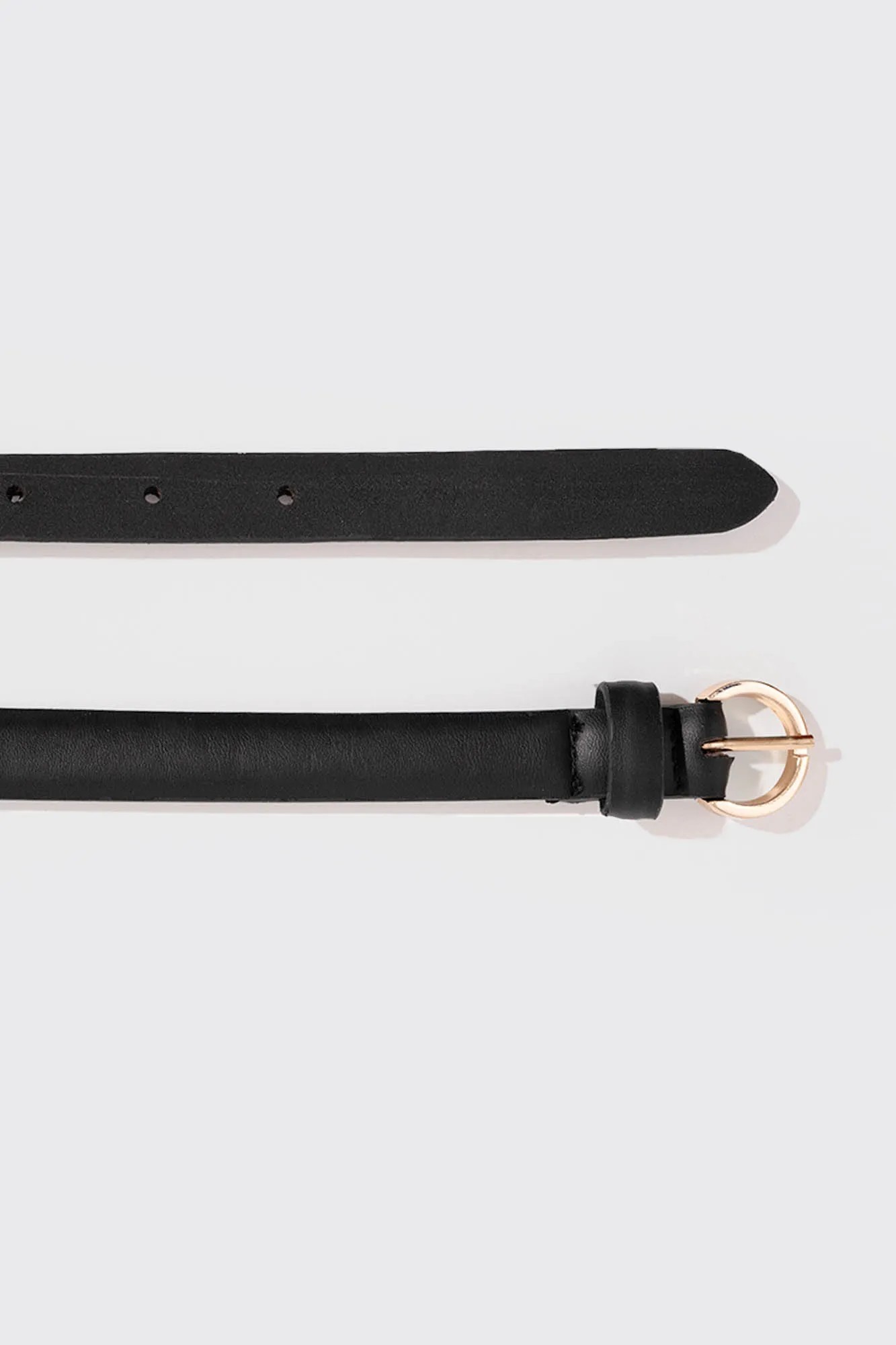 Oblong Buckle Slim Belt