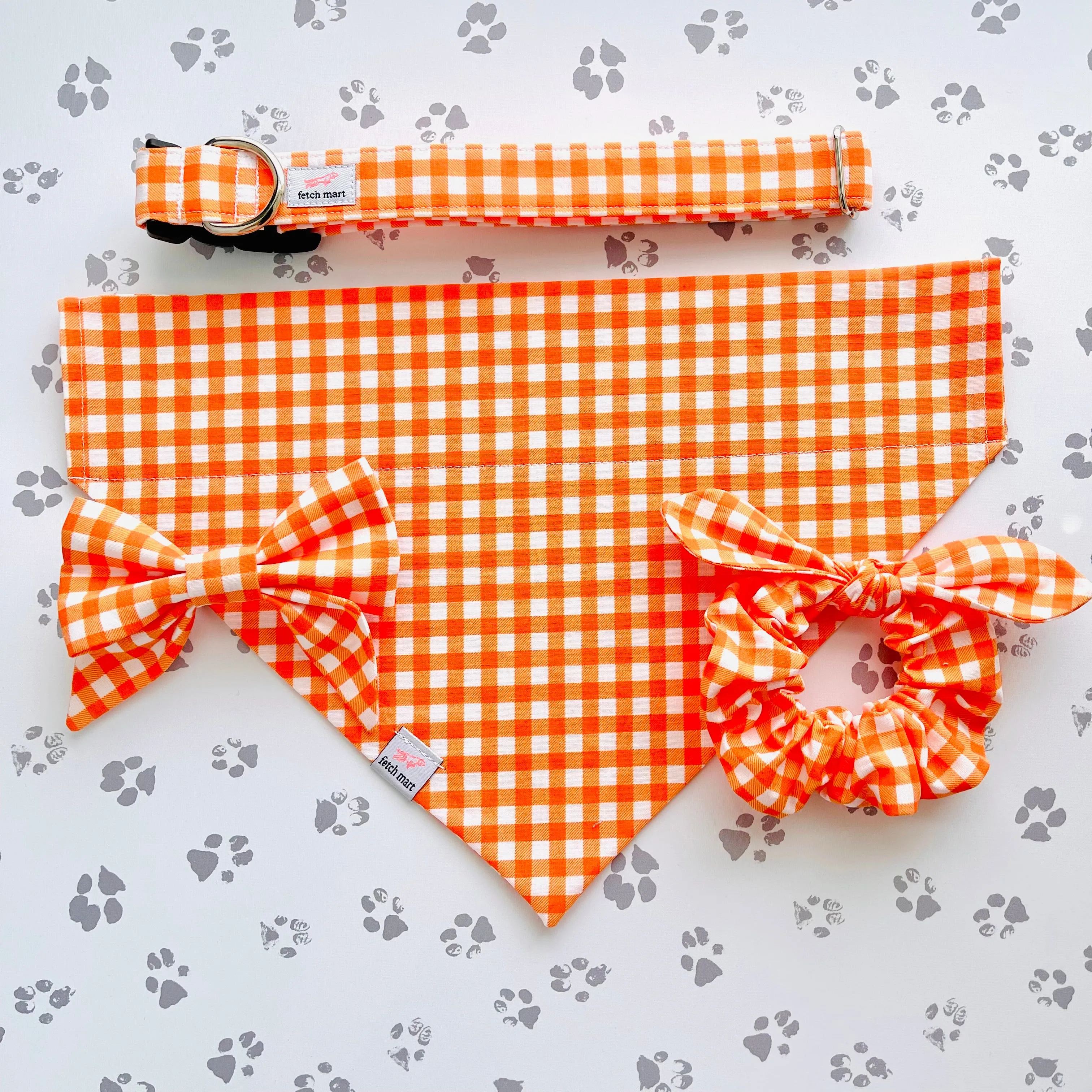 Orange Gingham Bandana