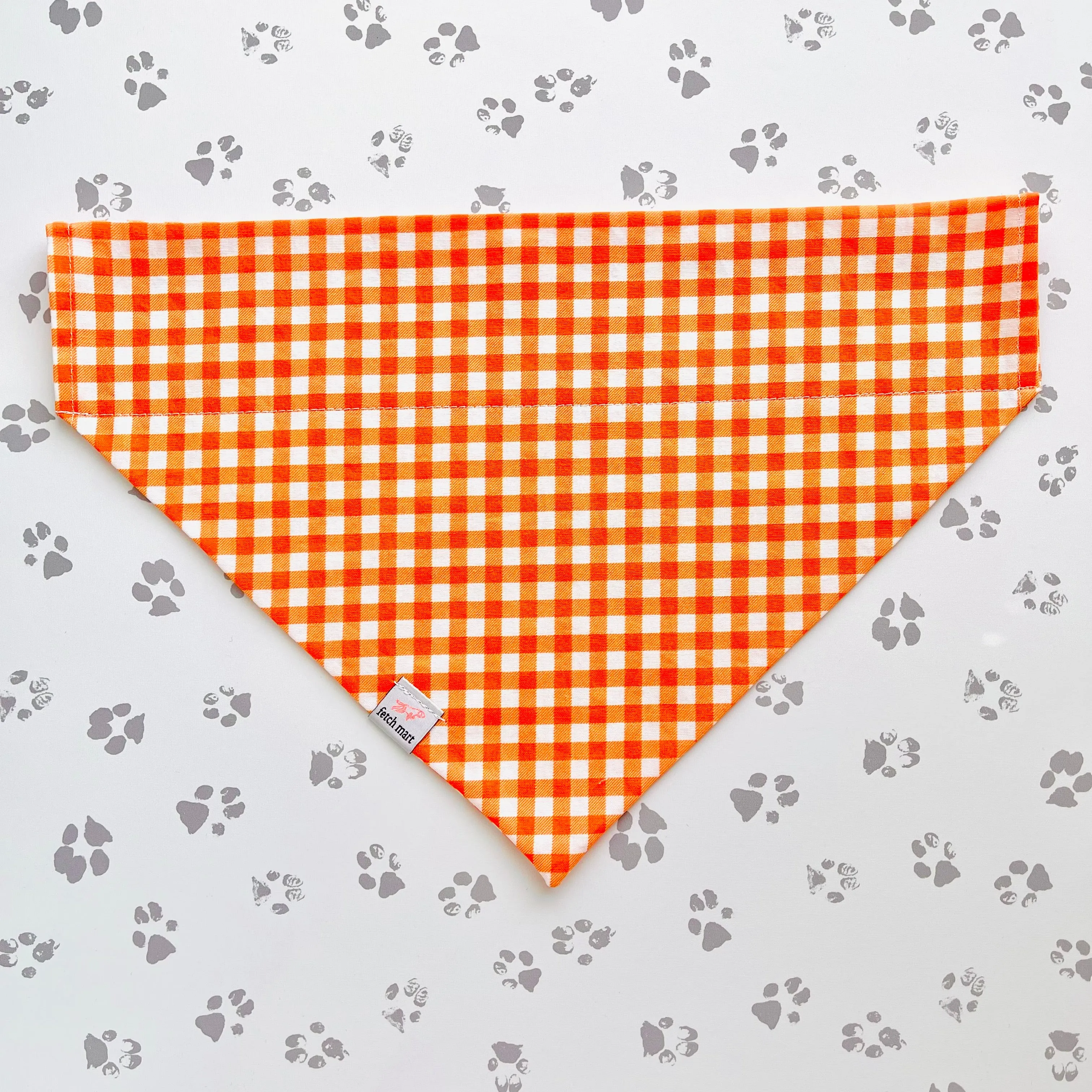 Orange Gingham Bandana