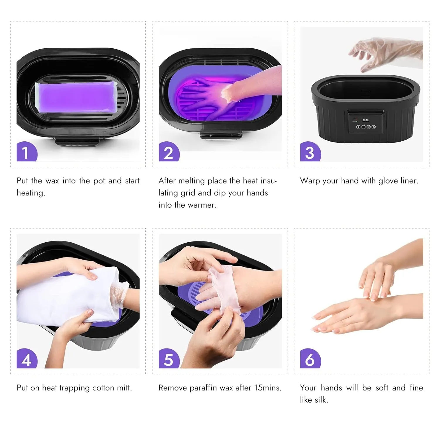 Paraffin Wax Machine for Hand and Feet,  5000Ml Paraffin Bath with Lavender Paraffin Wax Warmer for Professional Spa & Arthritis Treatment at Home
