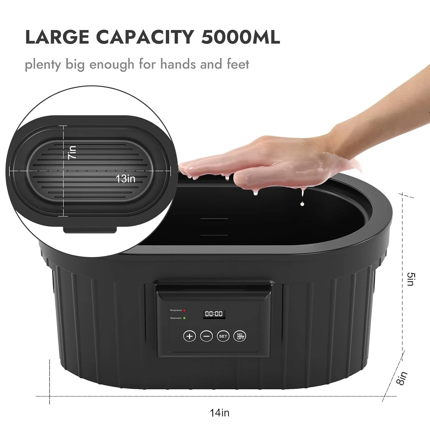 Paraffin Wax Machine for Hand and Feet,  5000Ml Paraffin Bath with Lavender Paraffin Wax Warmer for Professional Spa & Arthritis Treatment at Home