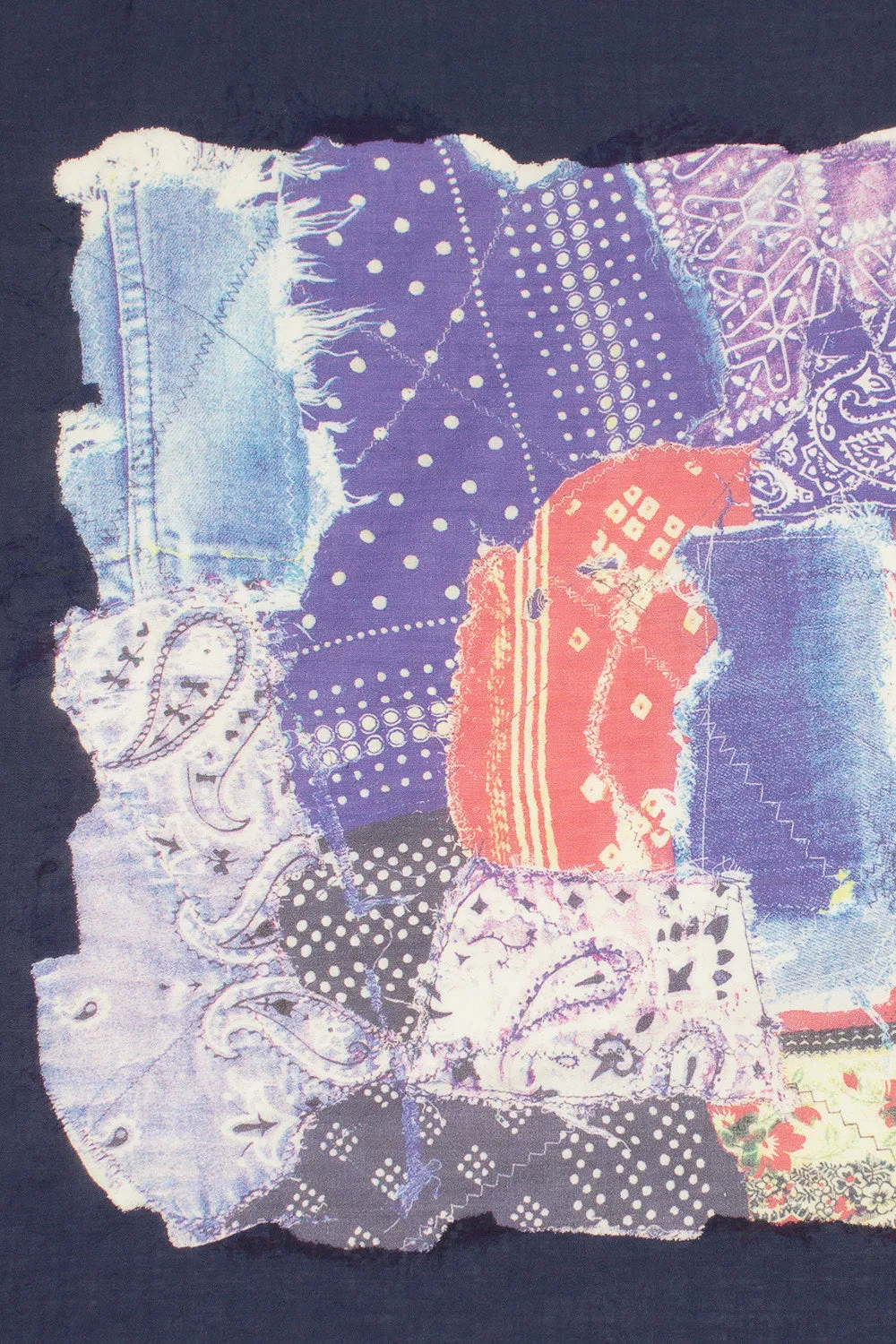 Patchwork Printed Bandana Navy