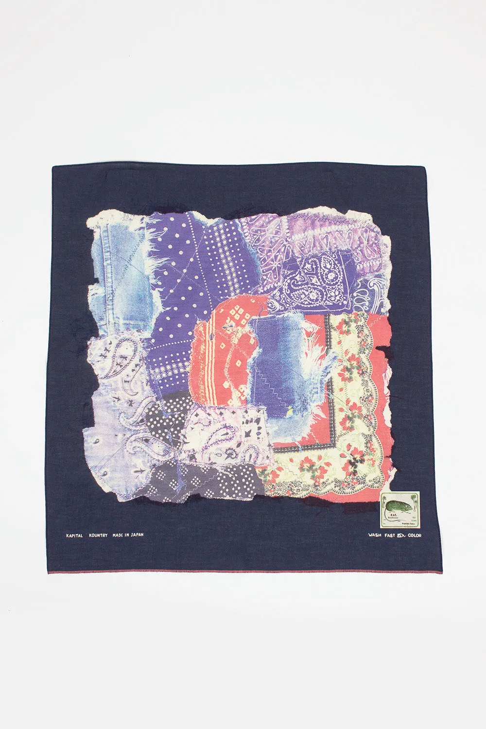 Patchwork Printed Bandana Navy