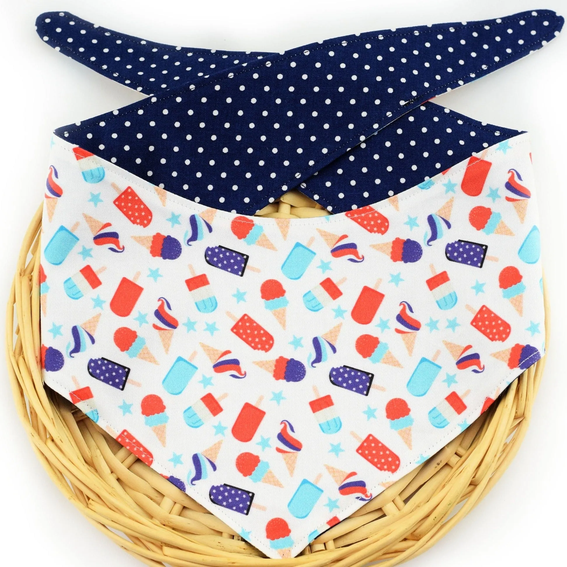Patriotic Popsicles Tie-On Dog Bandana
