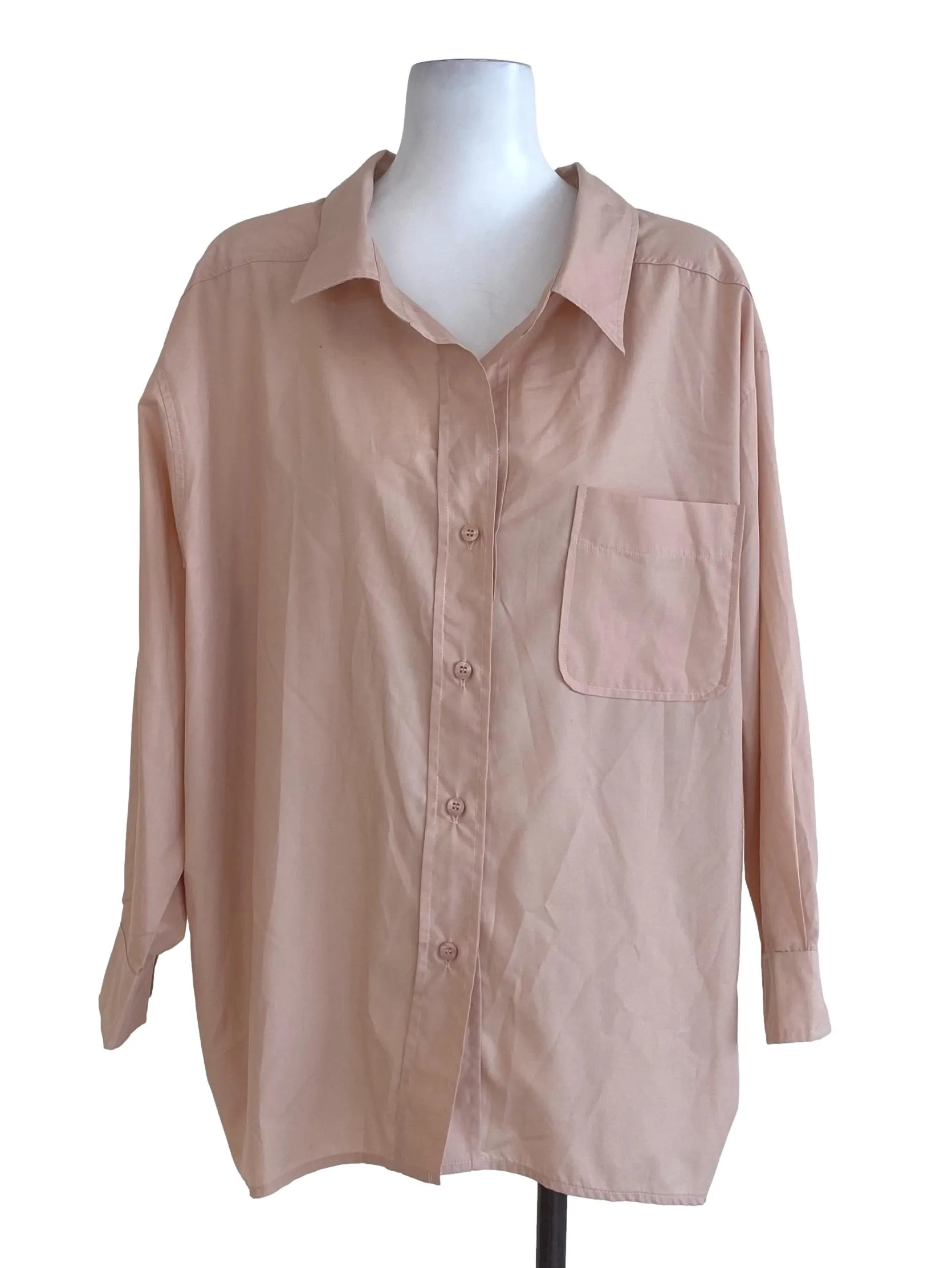 Peach Plain Oversize Shirt
